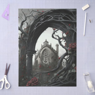 Papier Mousseline Cimetière gothique Jardin Rose