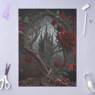 Papier Mousseline Cimetière gothique Jardin Rose