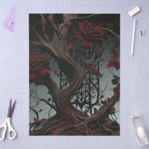 Papier Mousseline Cimetière gothique Jardin Rose