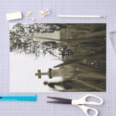Papier Mousseline Cimetière Gothique Tombstones Sepia Vintage Angel (Artisanat)