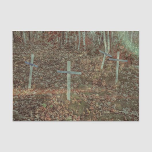 Papier Mousseline Cimetière gothique Traverse Brown Feuilles d'autom (Recto)
