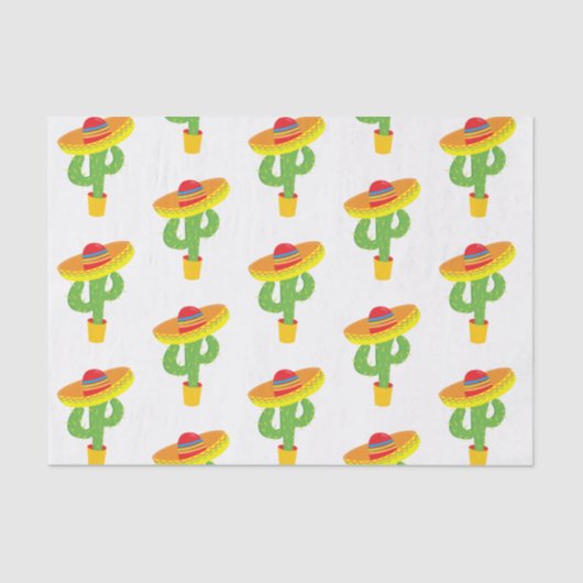 Papier Mousseline Cinco De Mayo Sombrero Cactus Fiesta Mexicaine (Recto)