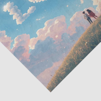 Papier Mousseline Cinematic "Love" in the Sky & Couple Sunset Scene