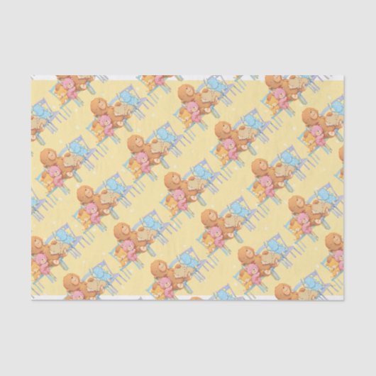 Papier Mousseline Cinq câlins et colorés concerne des chaises (Recto)