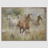 Papier Mousseline Cinq Chevaux Sauvages Prennent Le Découpage De Vol (Recto)