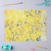 Papier Mousseline Cinq Phoenix dans Jardin Chinois Jaune Floral Tis (Artisanat)