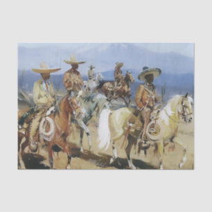 Papier Mousseline Cinq Vaqueros à cheval par Edward Borein