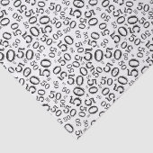 Papier Mousseline cinquantième Motif de nombre d'anniversaire noir (Détail)