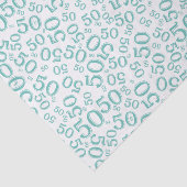 Papier Mousseline cinquantième Motif Teal de nombre d'anniversaire (Détail)