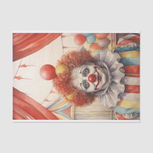 Papier Mousseline Cirque Clown 4 papier découpage (Recto)