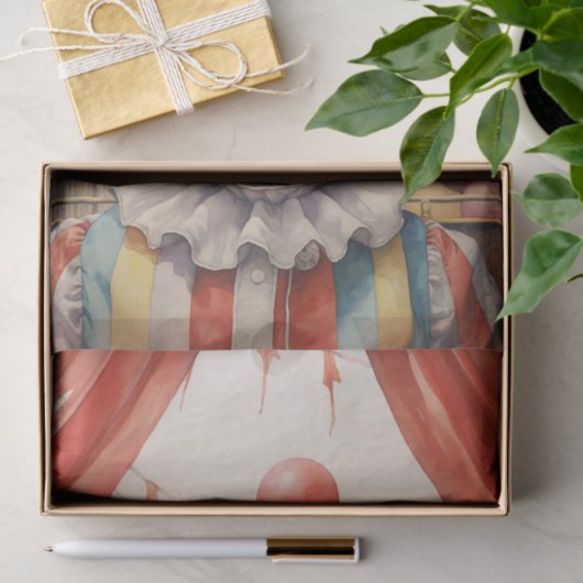 Papier Mousseline Cirque Clown 4 papier découpage (Cadeau)