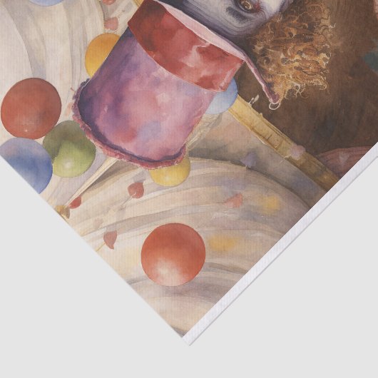 Papier Mousseline Cirque Clown 5 papier découpage (Détail)