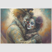 Papier Mousseline Cirque Clown Romance Découpage (Recto)