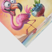 Papier Mousseline Citation drôle de flamant rose pour anniversaire  (Détail)