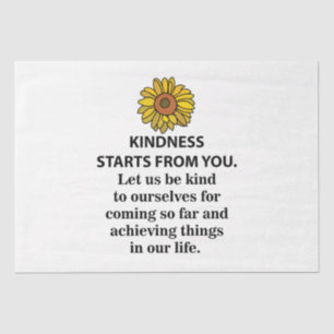 Papier Mousseline Citation Inspirante de Bonté Tournesol Bonté