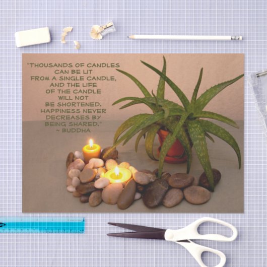 Papier Mousseline Citation Modèle Bouddha Encore de la vie Photograp (Artisanat)