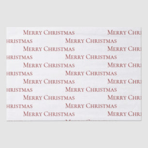 Papier Mousseline Citation rouge sur blanc Joyeux Noël