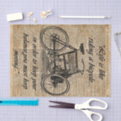 Papier Mousseline Citation vintage de bicyclette d'art de (Artisanat)