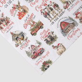 Papier Mousseline Citations de Noël traditionnel à la ferme (Détail)