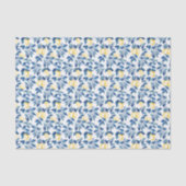 Papier Mousseline Citron à l'aquarelle bleue (Recto)