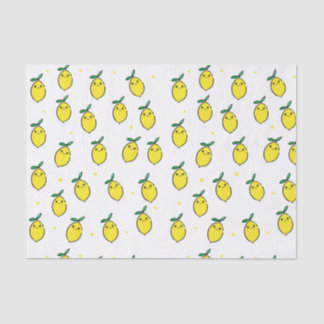 Papier Mousseline Citron à visage joyeux jaune mignon