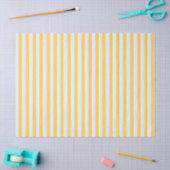 Papier Mousseline Citron jaune et blanc rayé (Artisanat)