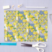 Papier Mousseline Citron portugais Azulejo Méditerranée Santorin (Artisanat)
