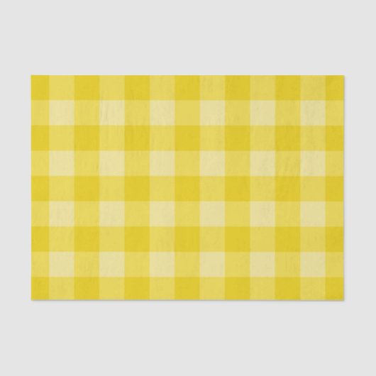 Papier Mousseline Citronade Jaune Tartan Lumineux Motif Plaid Imprim (Recto)