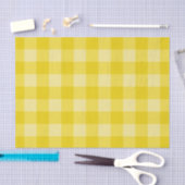 Papier Mousseline Citronade Jaune Tartan Lumineux Motif Plaid Imprim (Artisanat)