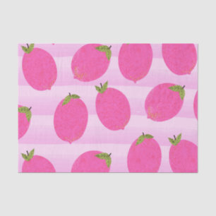 Papier Mousseline Citronnade Citrons Roses Été Fruits Aquarelle Fête