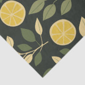 Papier Mousseline Citrons et Feuilles (Détail)
