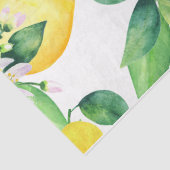 Papier Mousseline Citrons et Feuilles verts Motif de découpage (Détail)