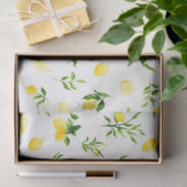 Papier Mousseline Citrons et Motif de feuillage (Cadeau)