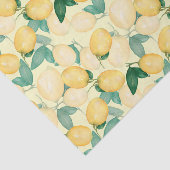 Papier Mousseline Citrons et Verdure Jaune Citron (Détail)