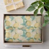 Papier Mousseline Citrons et Verdure Jaune Citron (Cadeau)