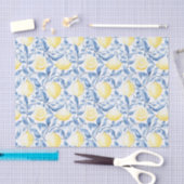 Papier Mousseline Citrons Feuille Bleu Sicile Italien Anniversaire (Artisanat)