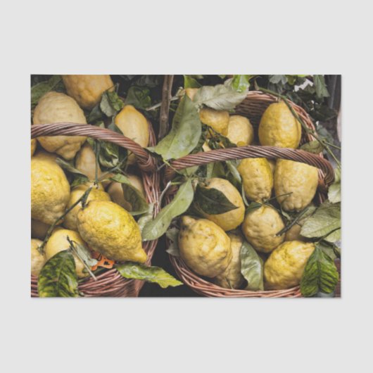 Papier Mousseline Citrons italiens dans un panier (Recto)