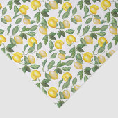 Papier Mousseline Citrons, plantes, florales. Illustration. (Détail)