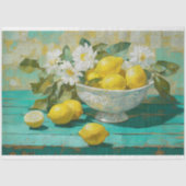 Papier Mousseline Citrons rustique de la ferme Découpage (Recto)