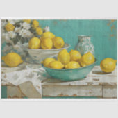 Papier Mousseline Citrons rustique de la ferme Découpage (Recto)