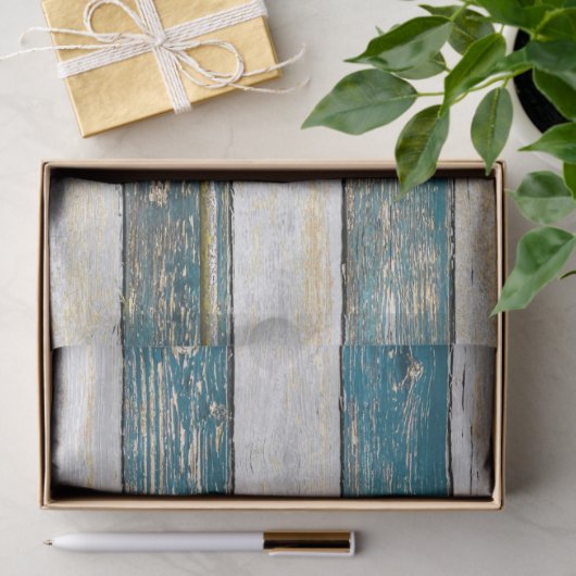 Papier Mousseline Citrons rustiques (bleus) (Cadeau)