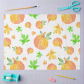 Papier Mousseline Citrouille aquarelle et Motif feuille d'érable (Artisanat)