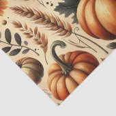 Papier Mousseline Citrouille Aquarelle Motif d'automne pour automne (Détail)