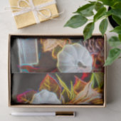 Papier Mousseline Citrouille automne blanc orange brillant (Cadeau)