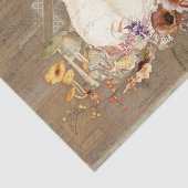 Papier Mousseline Citrouille Automne Orange Floral Champignons Décou (Détail)