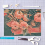 Papier Mousseline Citrouille Automne Orange Vert Rustique Pays (Artisanat)