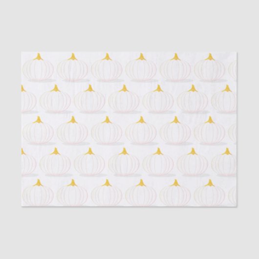 Papier Mousseline Citrouille blanc Baby shower Twins d'automne (Recto)