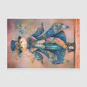 Papier Mousseline Citrouille Blanc En Manteau Floral Bleu DM9RF Déco (Recto)