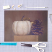 Papier Mousseline Citrouille Blanc Rustique Pays Peint Art d'automne (Artisanat)