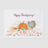 Papier Mousseline Citrouille bon thanksgiving avec la Turquie (Recto)
